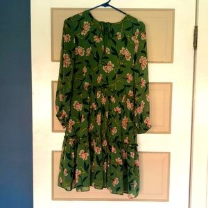 Green floral dress